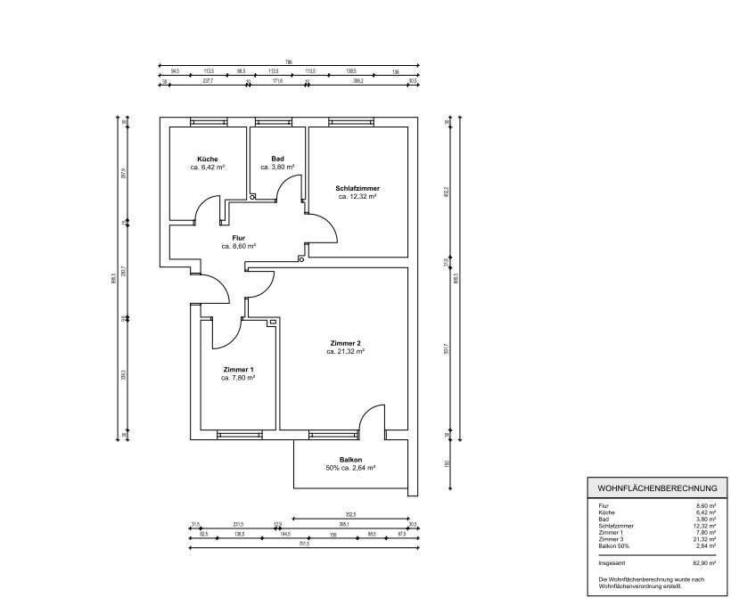 Grundriss für Exposé
