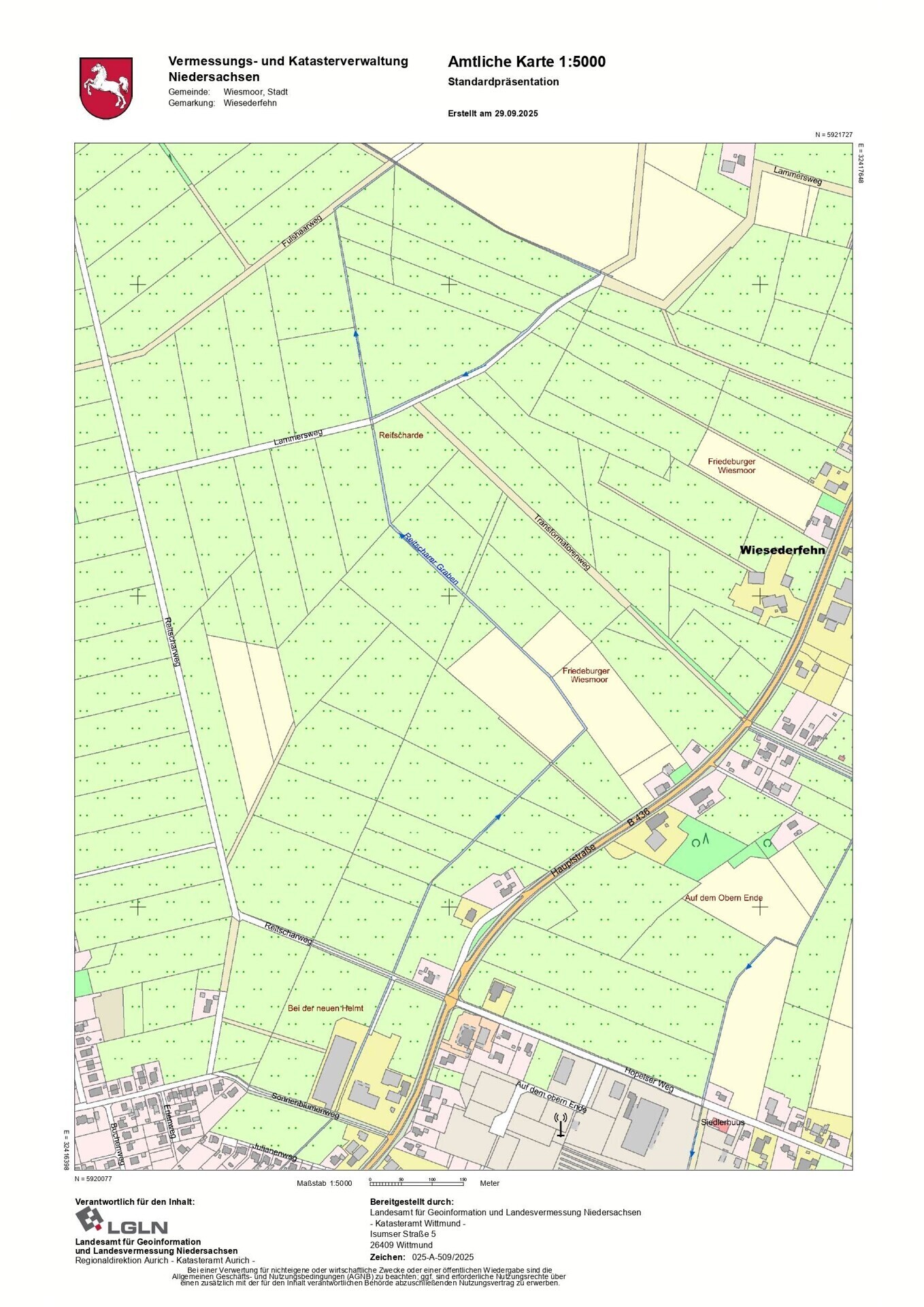 Lageplan DIN A3 Wiesederfehn Flur 5 Flurstück 43_page-0001