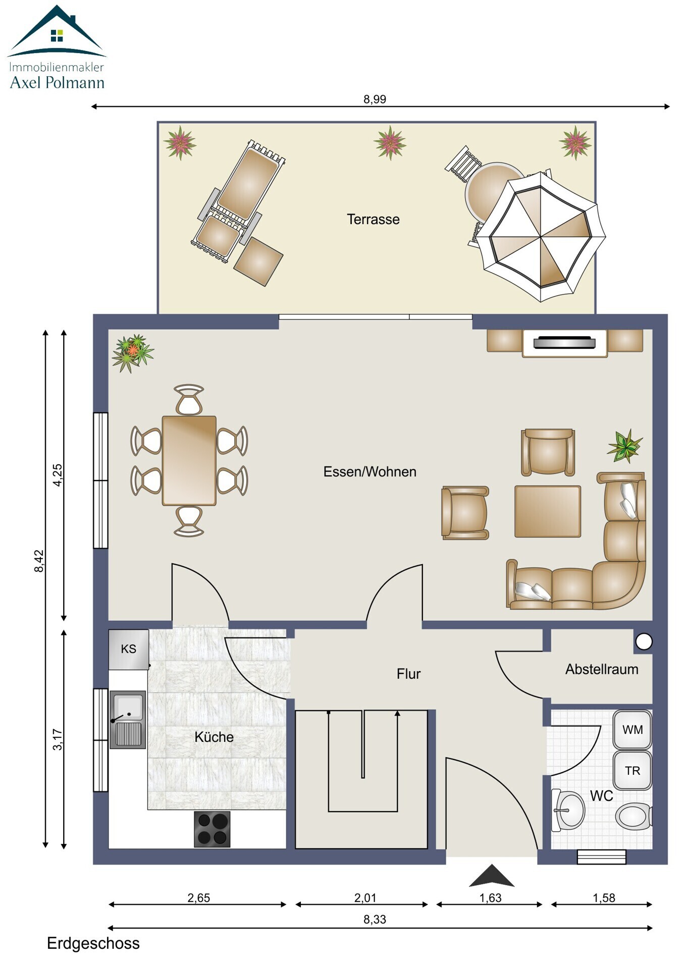 Grundriss Erdgeschoss WHG 2
