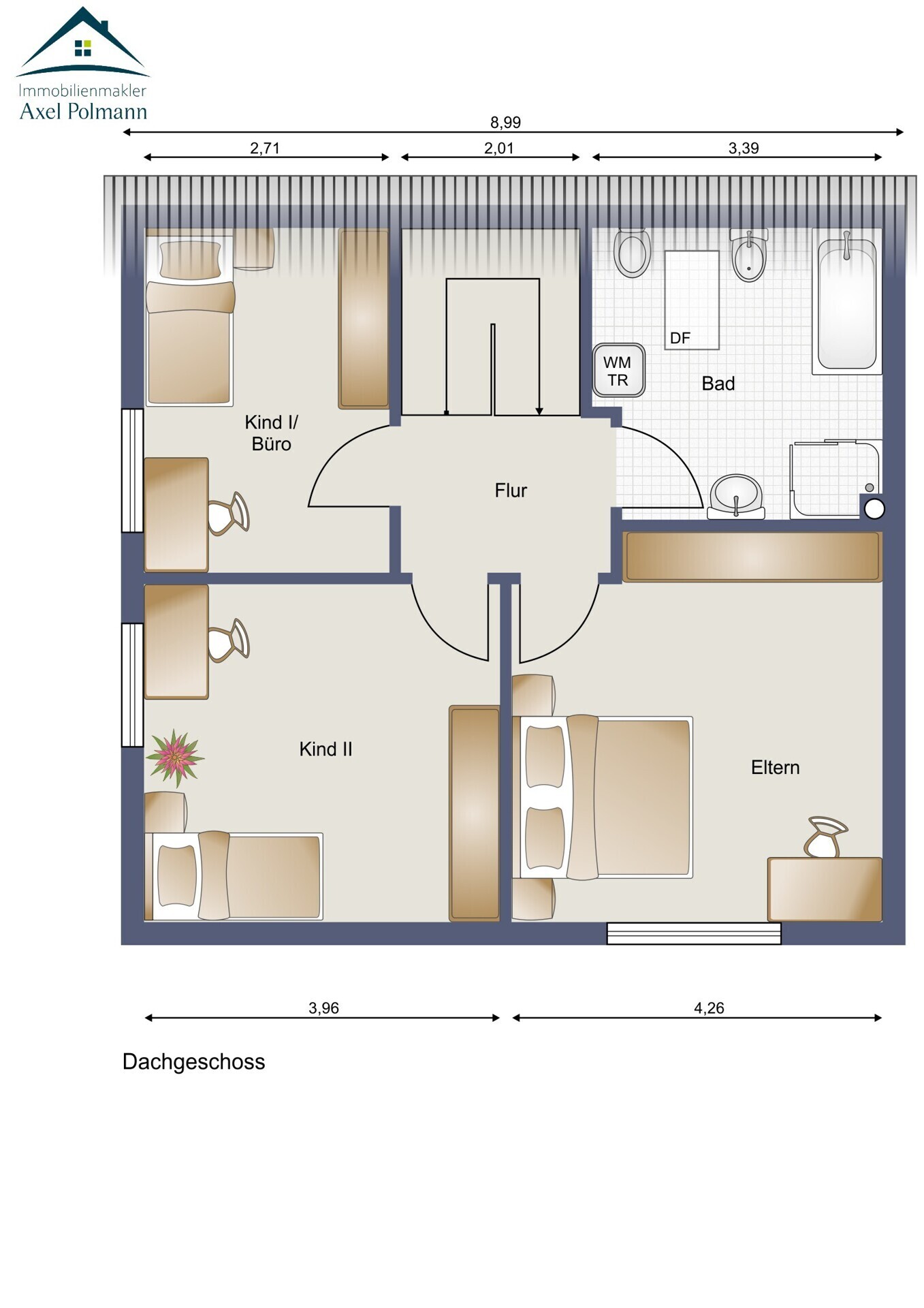 Grundriss Obergeschoss WHG 1