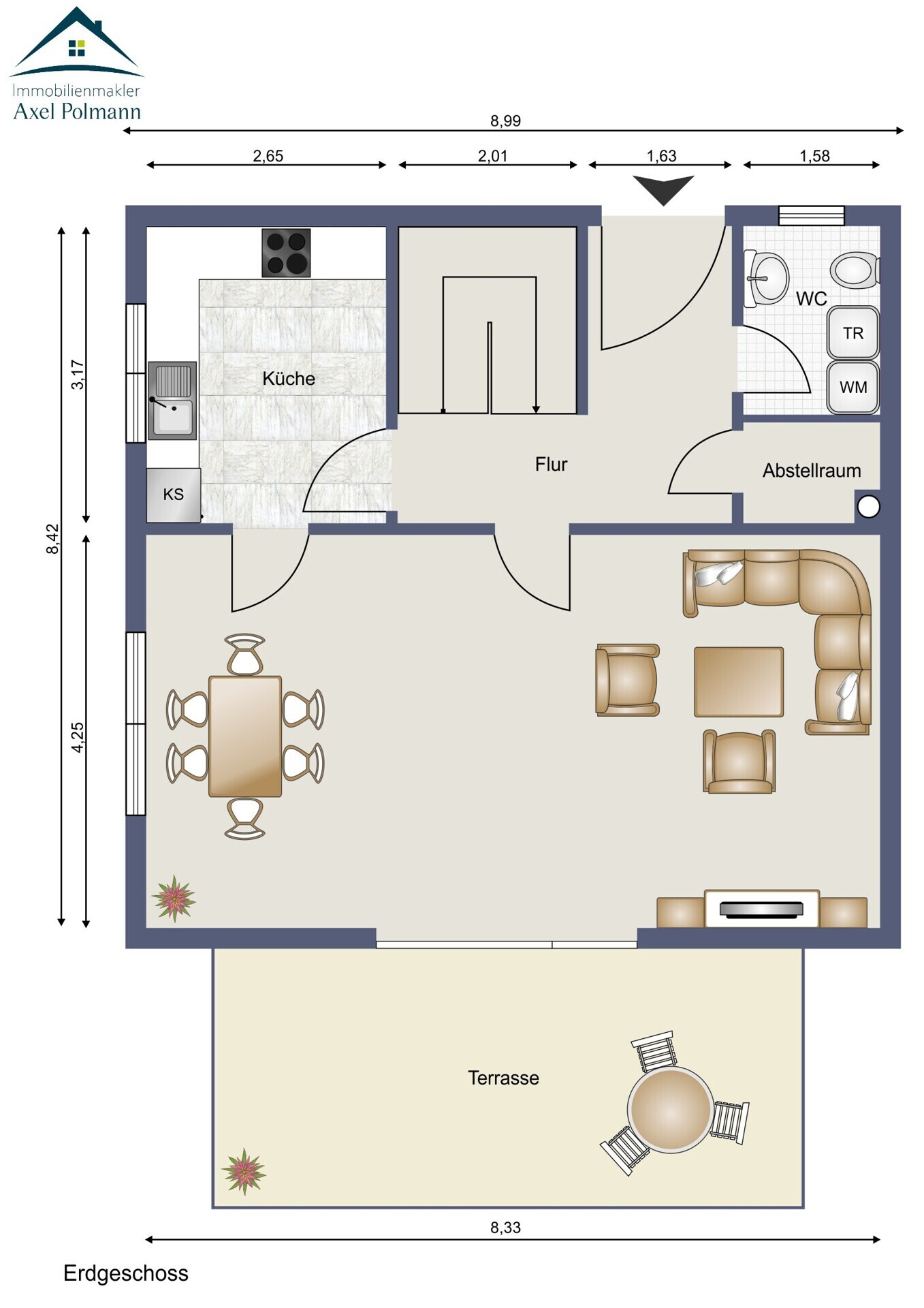 Grundriss Erdgeschoss WHG 1