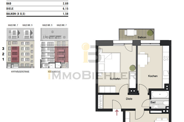 wohnung kyffhäuserstraße Grundriss