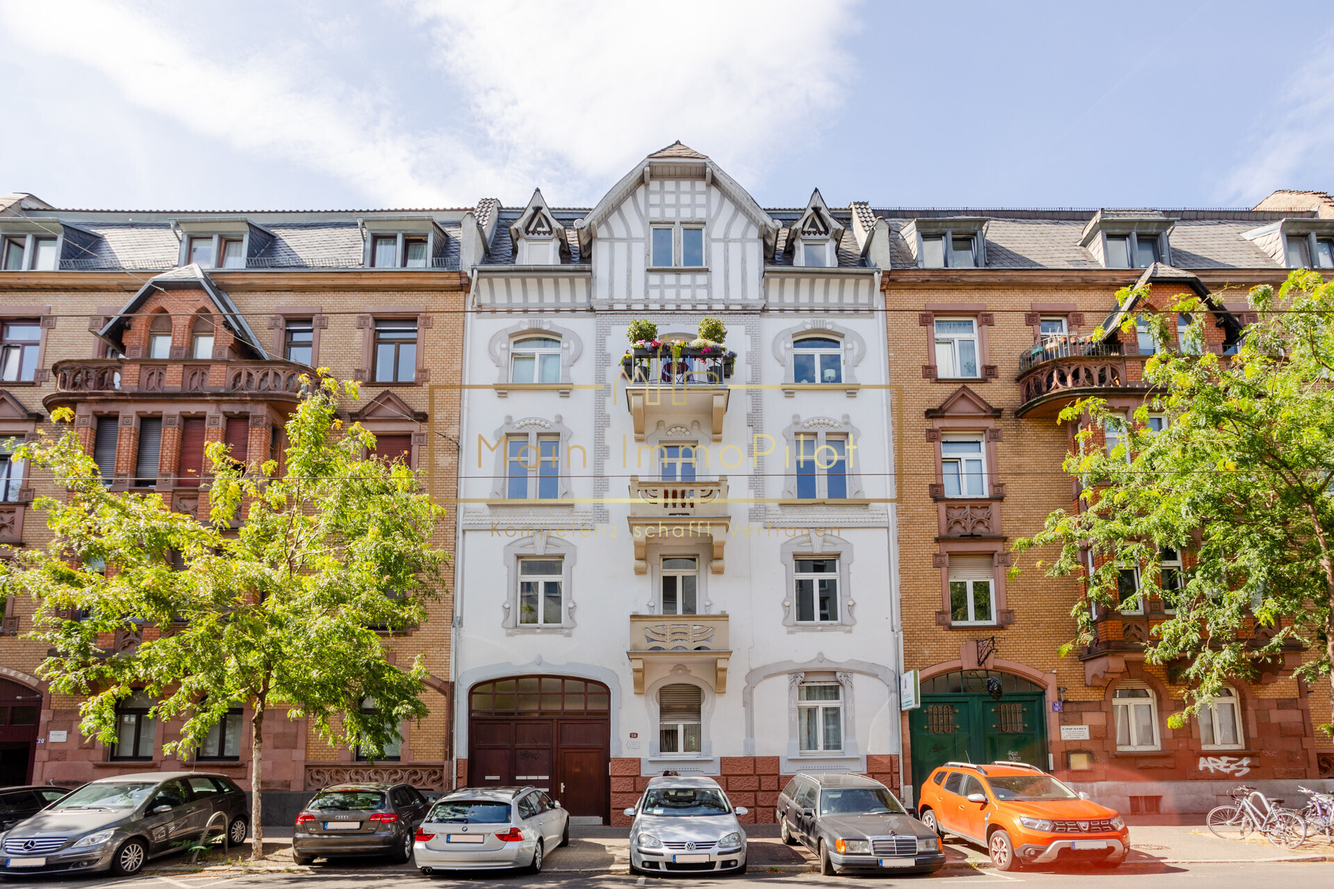 Unter Ensembleschutz stehende Fassade