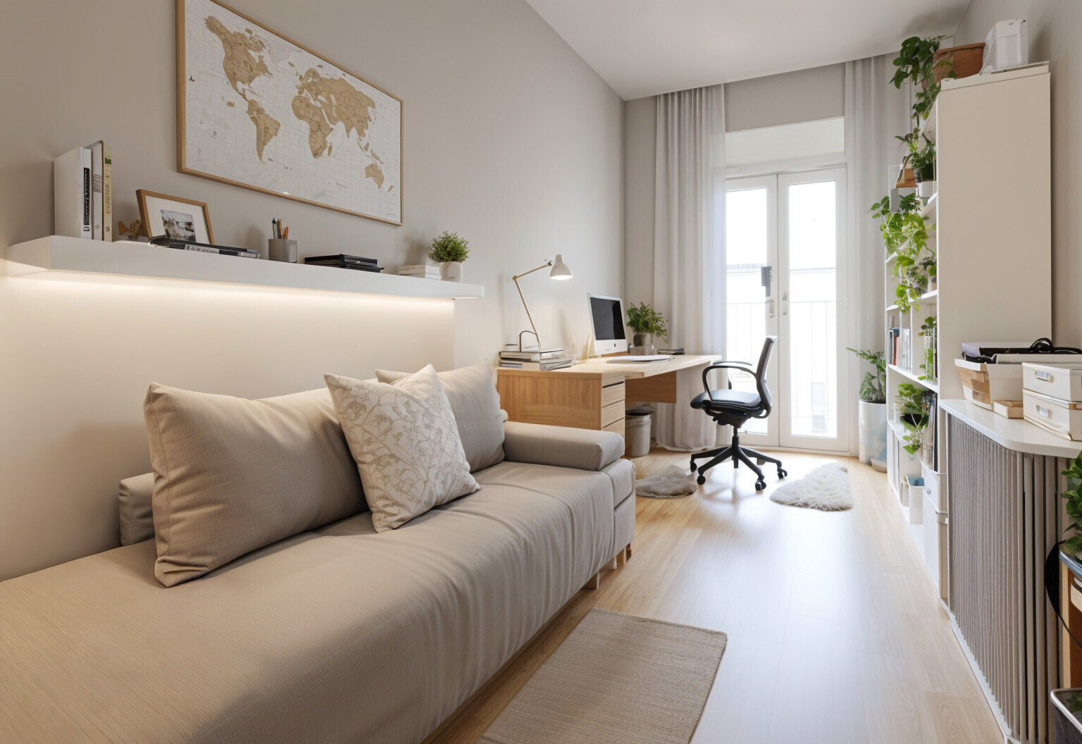 Bodentiefe Fenster auch im Arbeits- oder Kinderzimmer