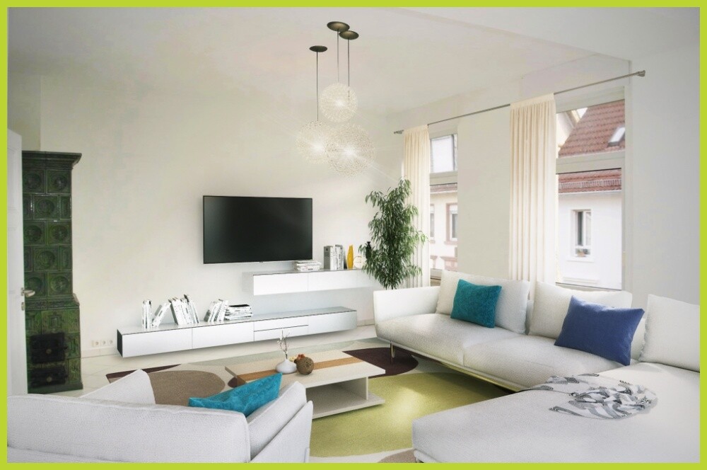 Wohnzimmer virtuell eingerichtet