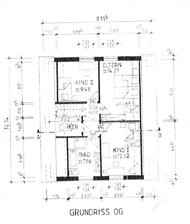 Grundrissskizze Dachgeschoss