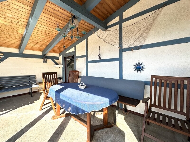 hintere Terrasse an Sauna