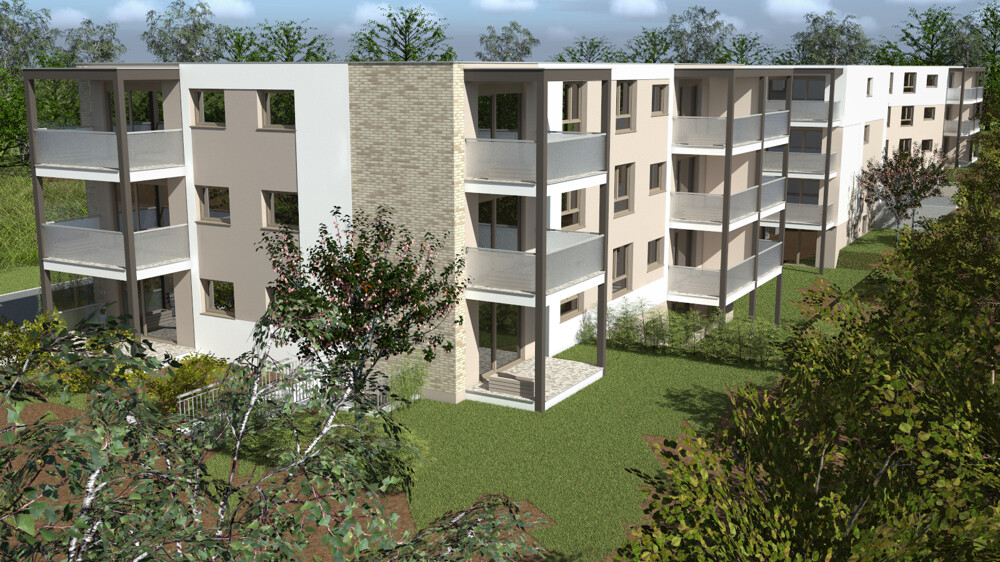 Ansicht Haus 3 und 2 und 1