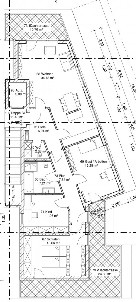 Grundriß Wohnung Nr. 10-Staffelgeschoß