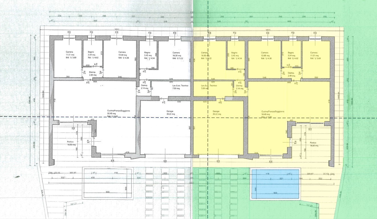 villa bifamiliare colorata