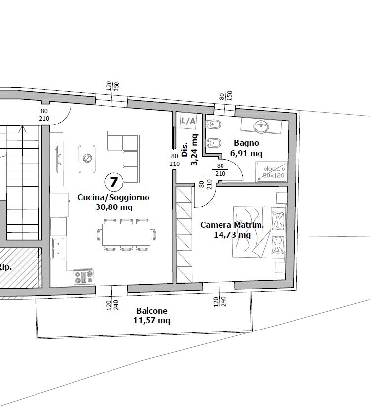 unità 7 arredata