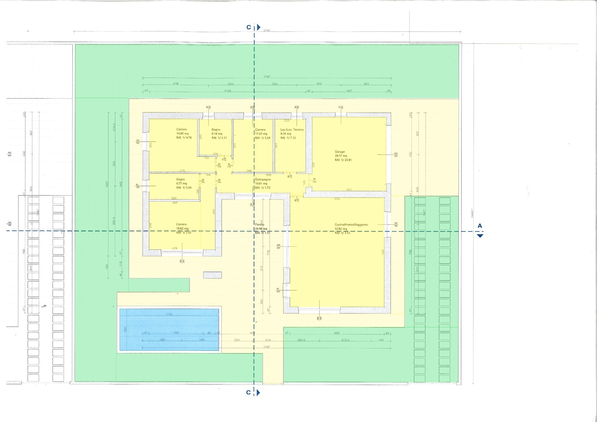 villa singola colorata