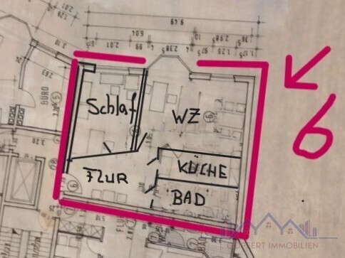Grundriss WG 6 ehemaliges Büro 