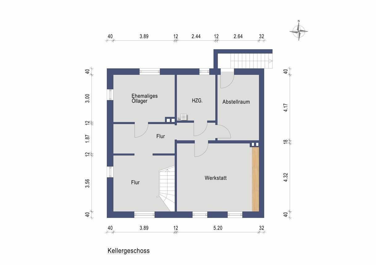 Kellergeschoss (Darstellung und Maßangaben sind ohne Gewähr)