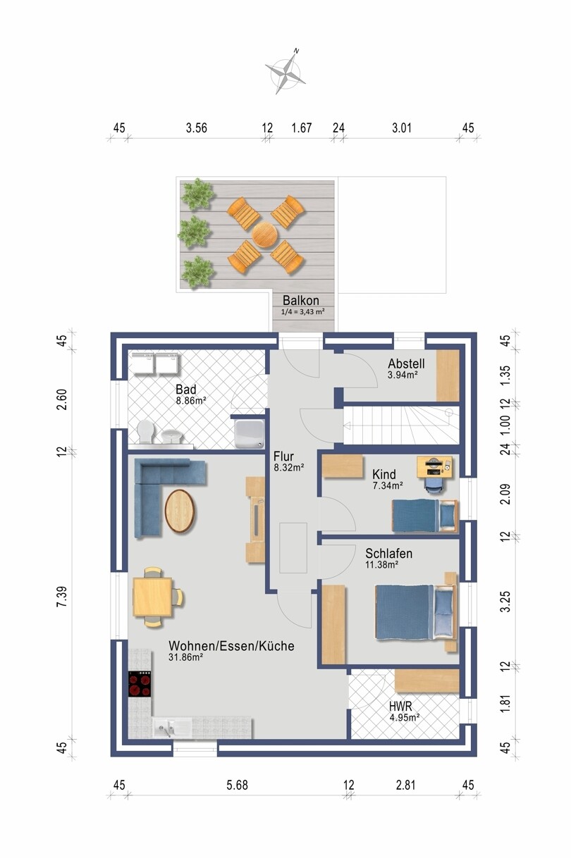 Darstellung und Maßangaben sind ohne Gewähr