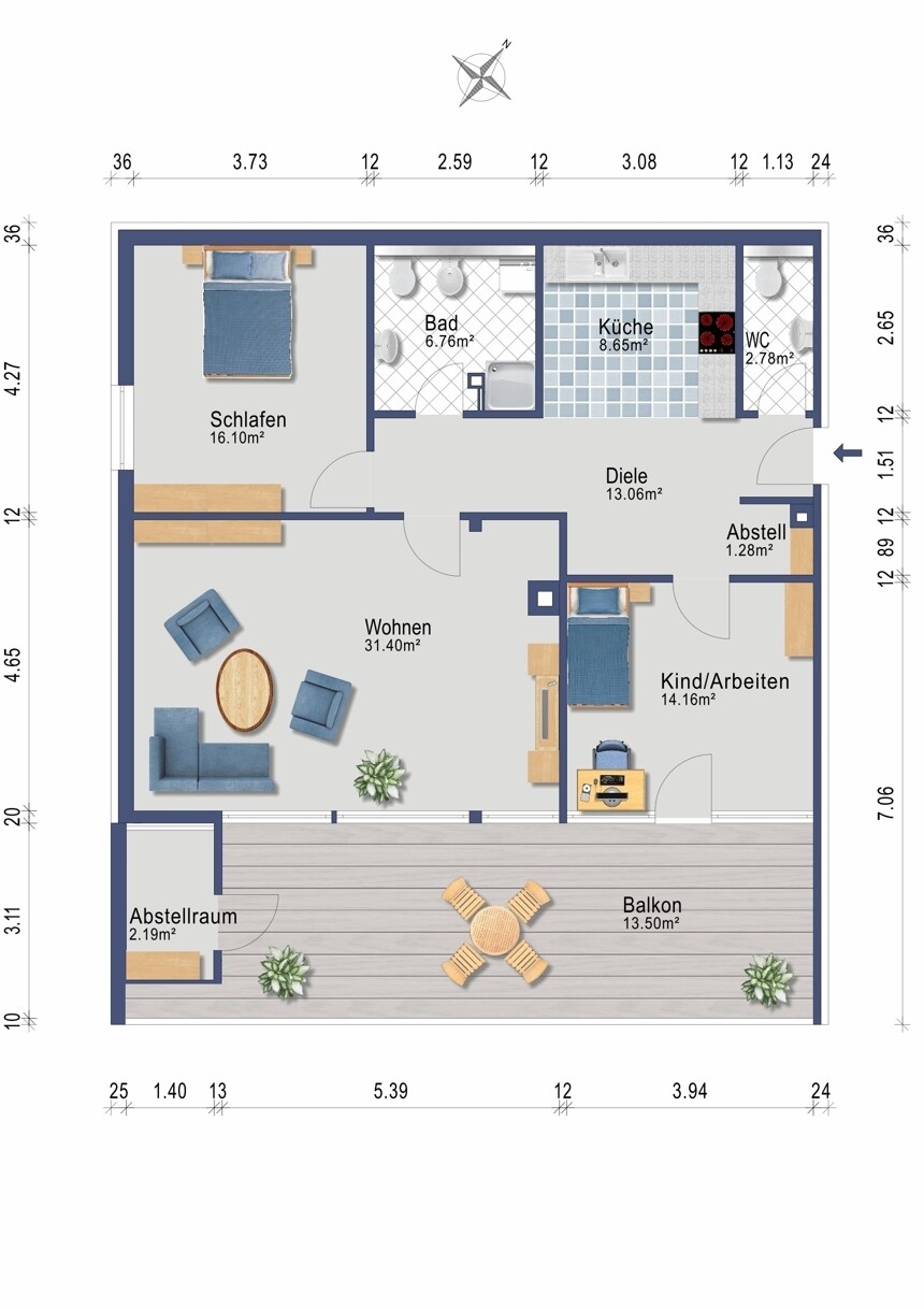Grundriss (Darstellung und Maßangaben sind ohne Gewähr)