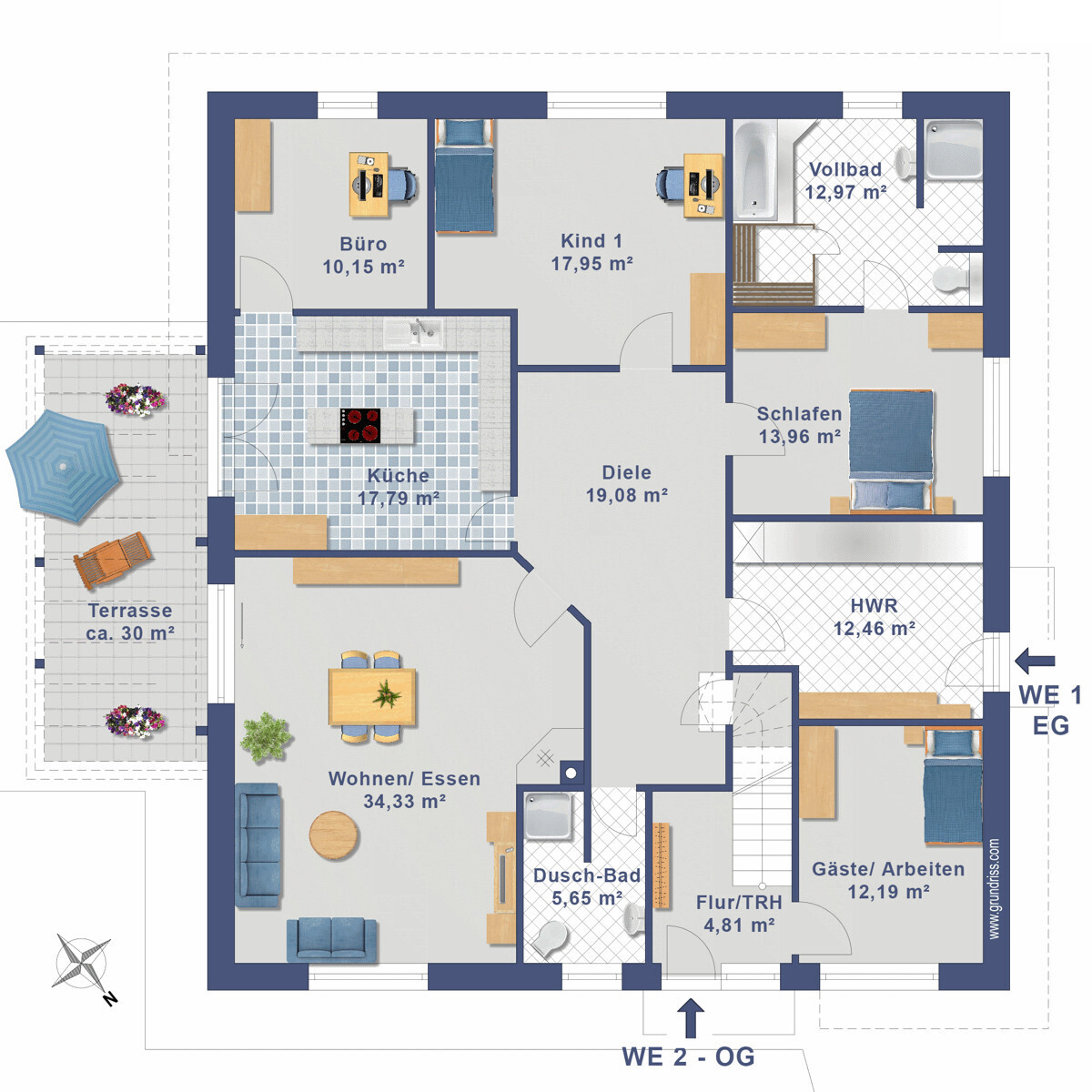 Erdgeschoss-Variante 2 WE