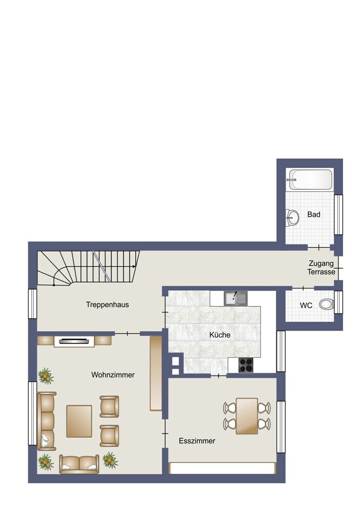 Erdgeschoss Haus links