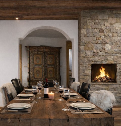 Visualisierung Wohnbereich Apartment Erdgeschoss