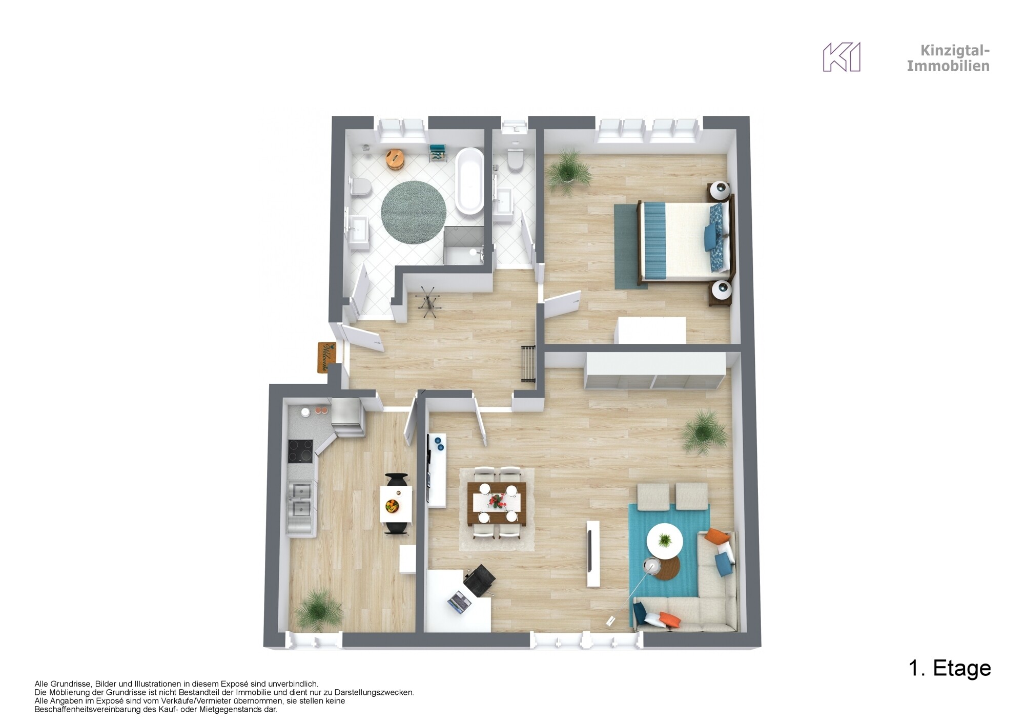 221041 - 1. Etage - 3D Floor Plan