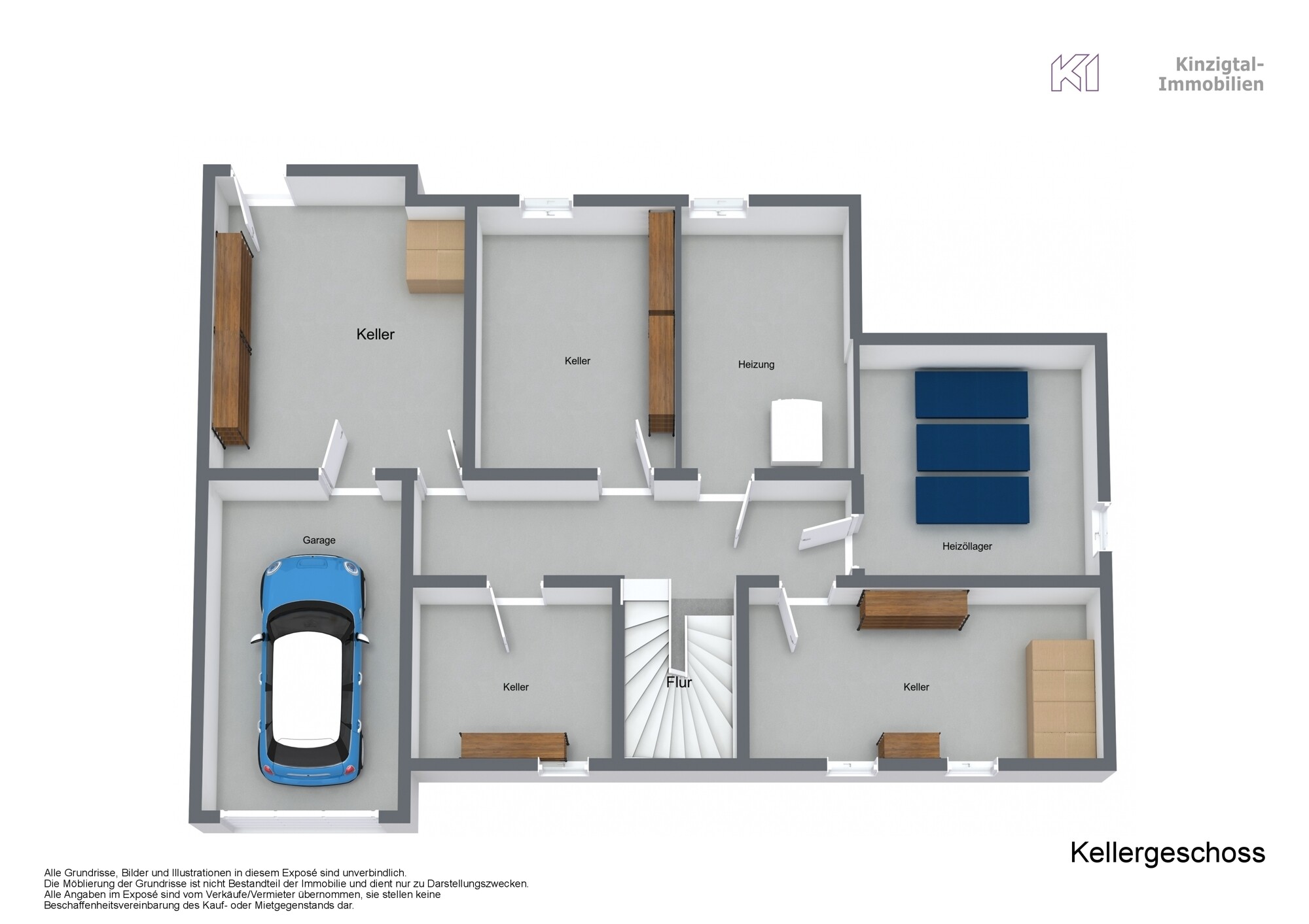 3D Grundriss Kellergeschoss