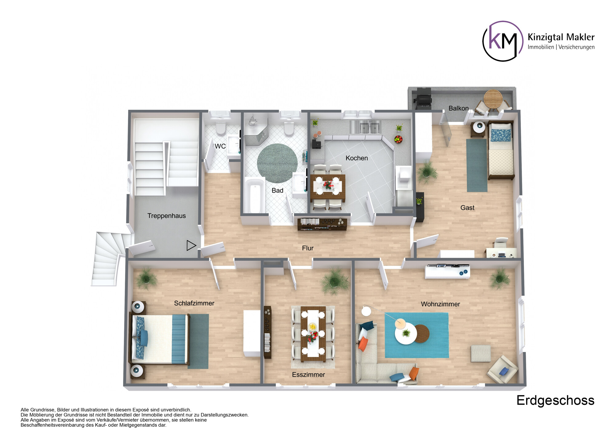 Floorplan letterhead - Objekt_231018 - Erdgeschoss - 3D Floor Plan