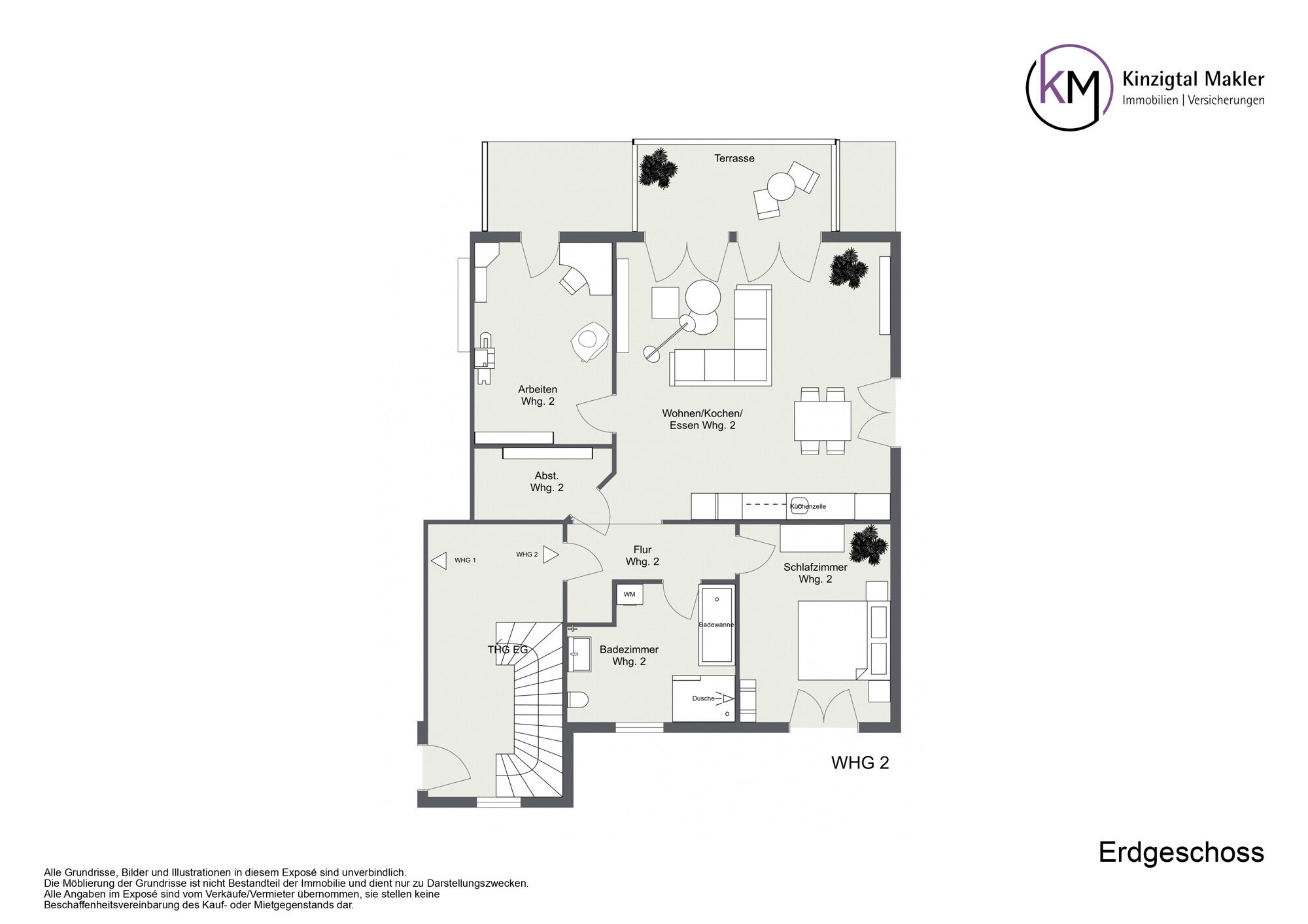 Floorplan letterhead - Objekt_221055 - Erdgeschoss - 2D Floor Plan. ohne Maße