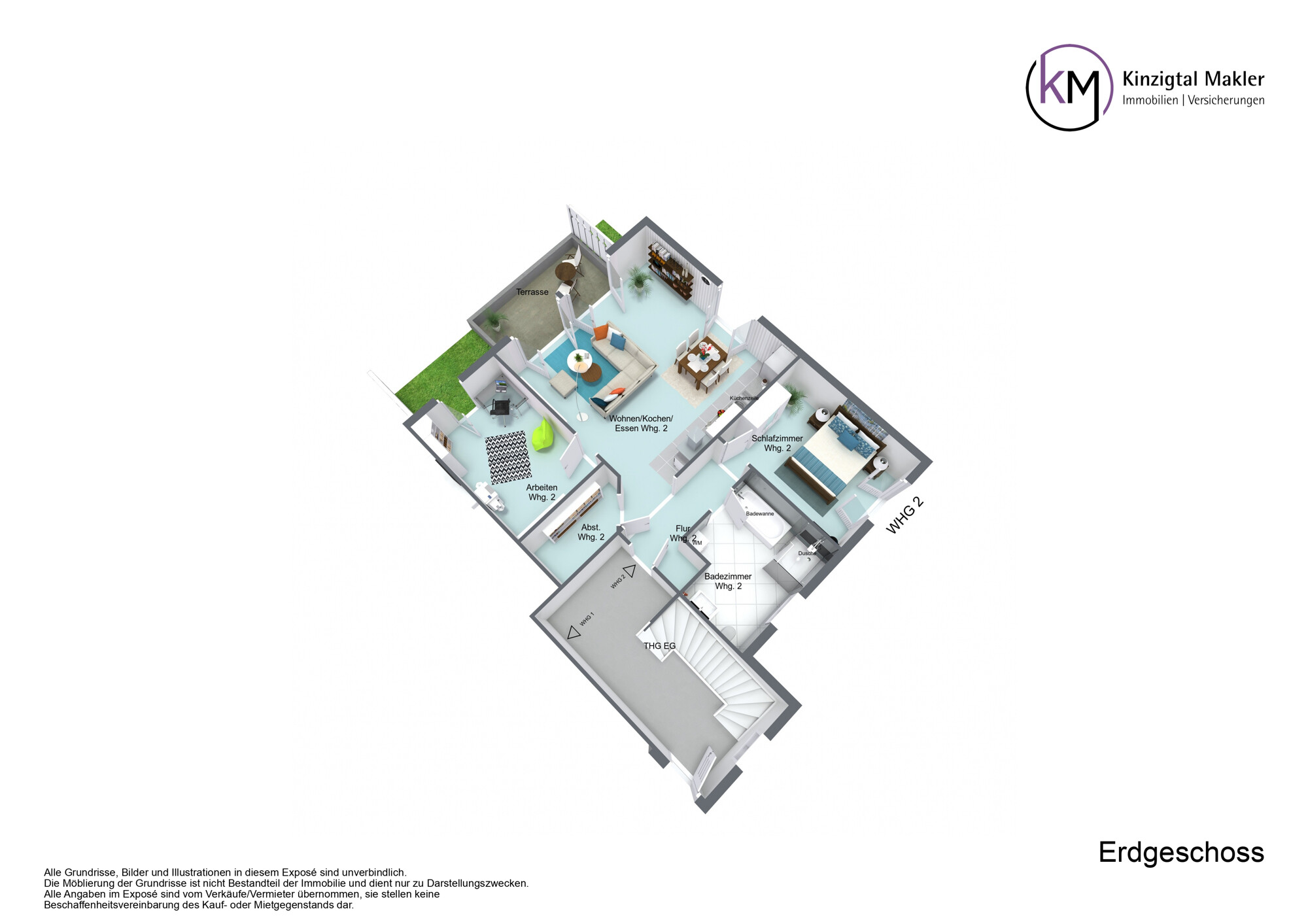 Floorplan letterhead - Objekt_221055 - Erdgeschoss - 3D Floor Plan
