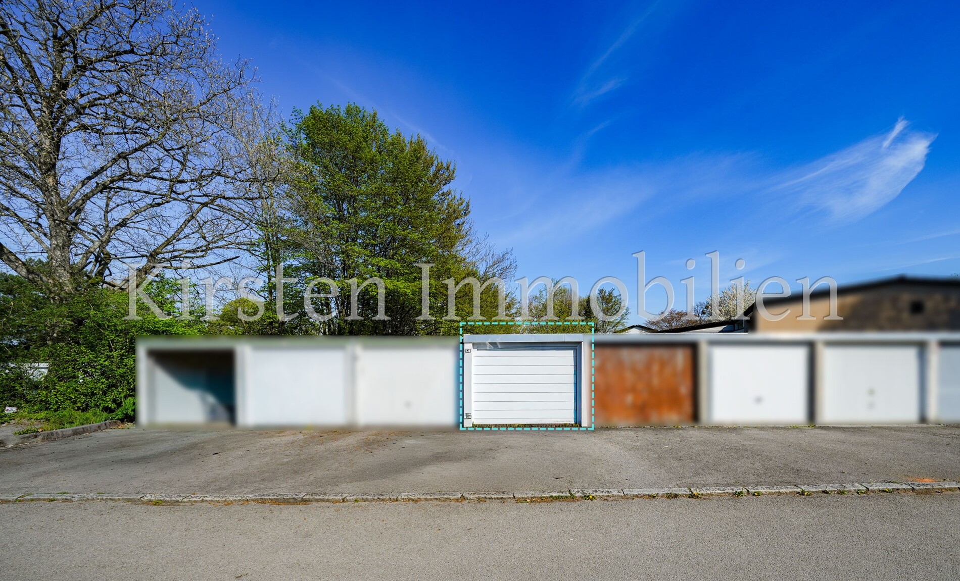 Garage mit Markierung
