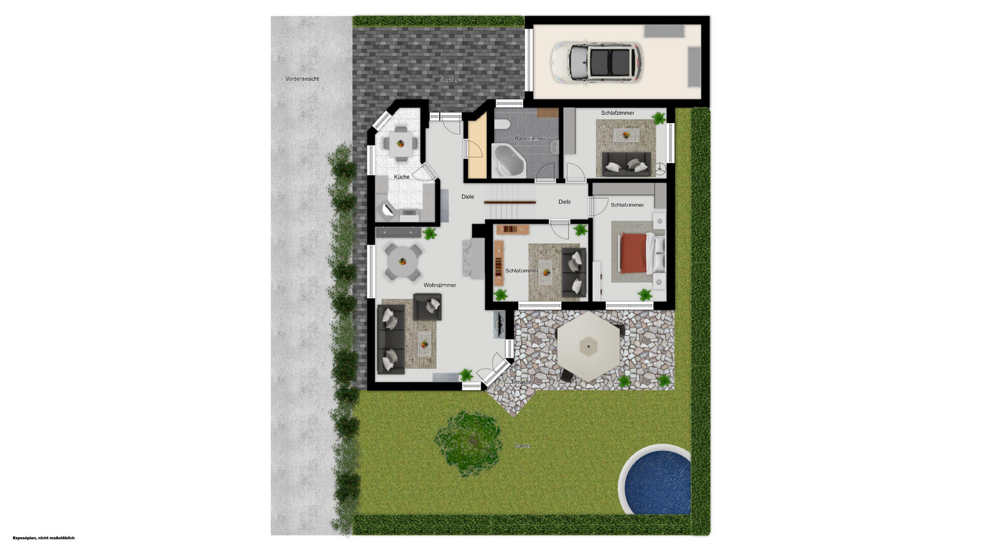 Grundriss Split-Level EG + OG