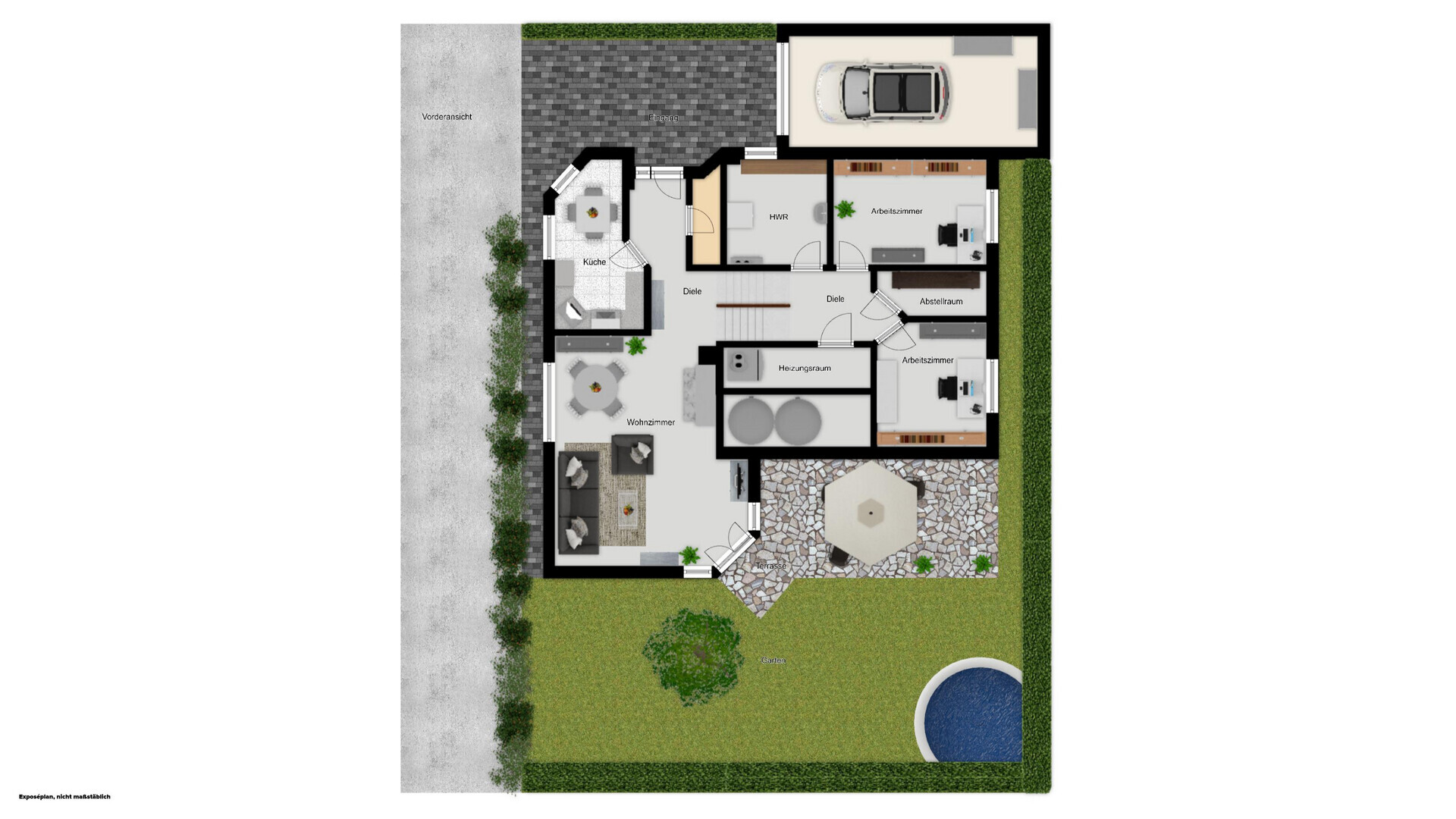 Grundriss Split-Level EG + UG