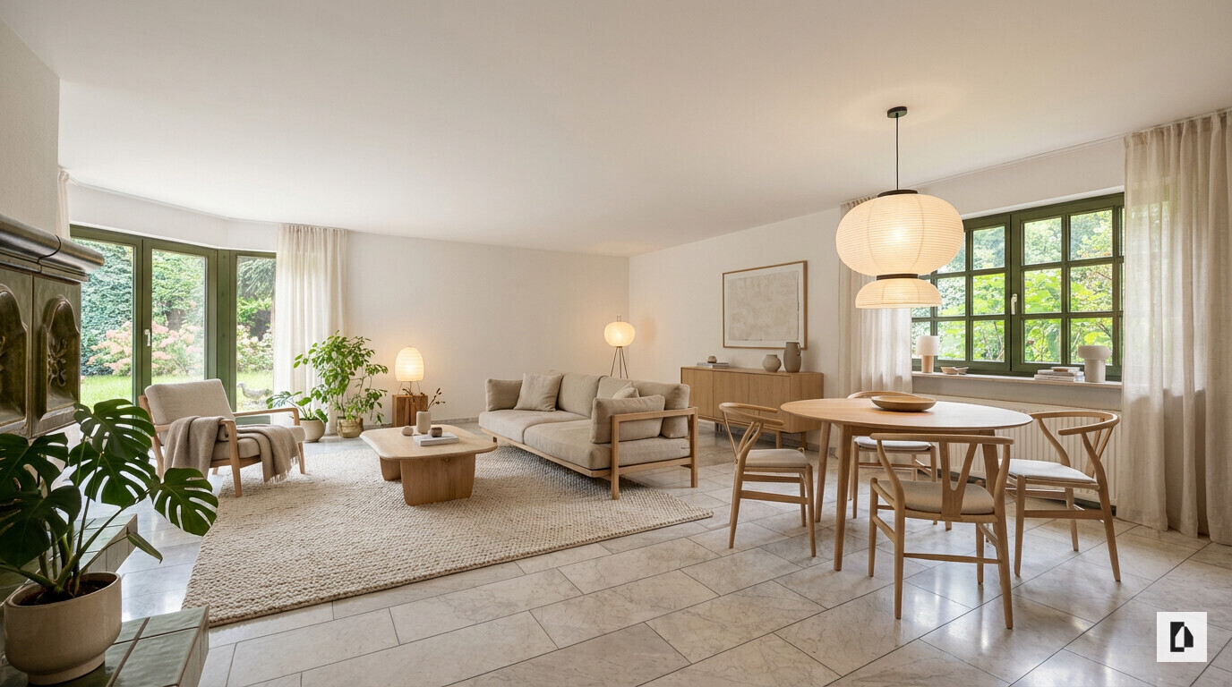 Wohnzimmer umgestaltet (Visualisierung)