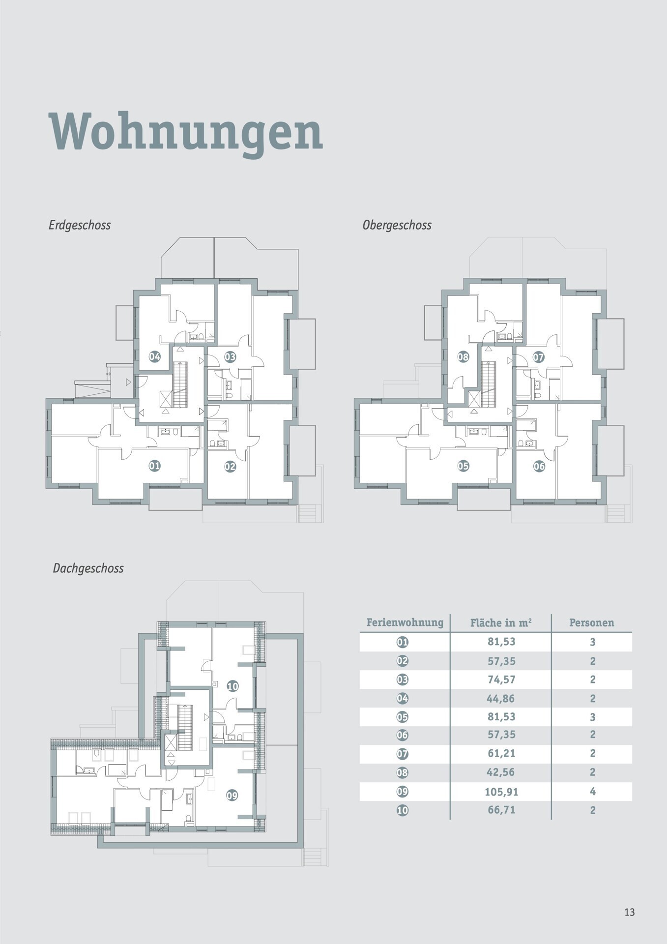 Grundrisse aller Wohnungen