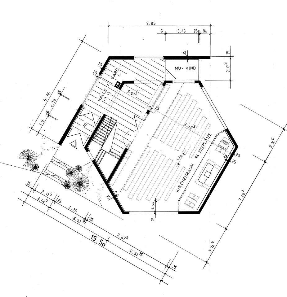 Grundriss Kirchengeschoss