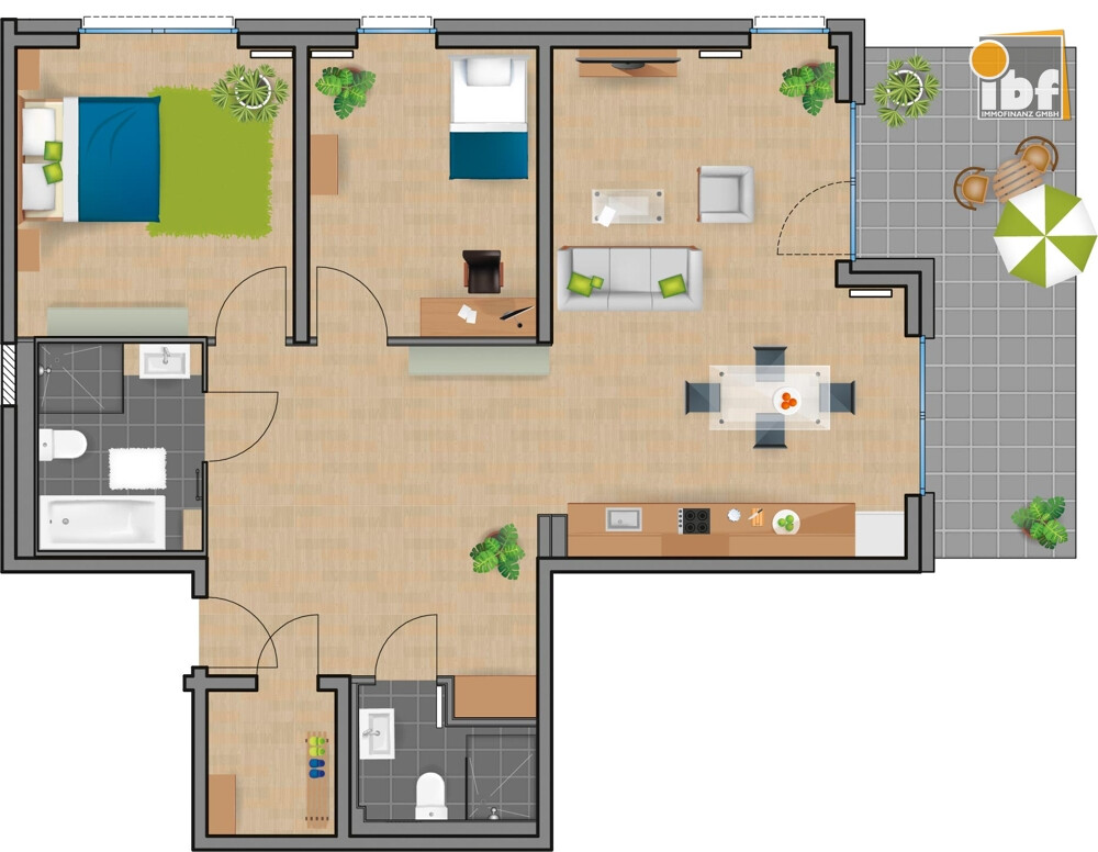 Grundriss WE 14 Haus 2.2 Alsdorf am Weiher