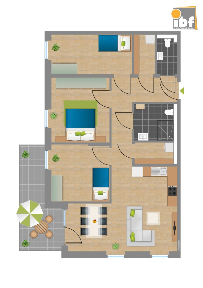 Grundriss WE 3 Haus 5 Alsdorf am Weiher