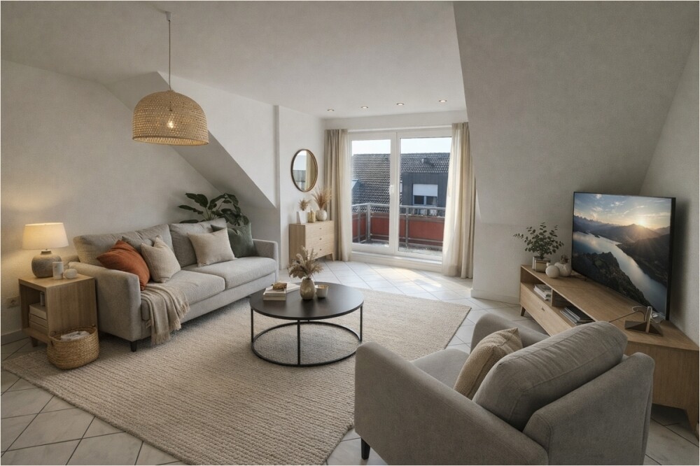 KI generiertes Wohnzimmer Foto