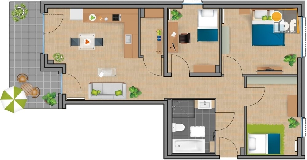 Grundriss WE 13 Haus 2.1 Alsdorf am Weiher