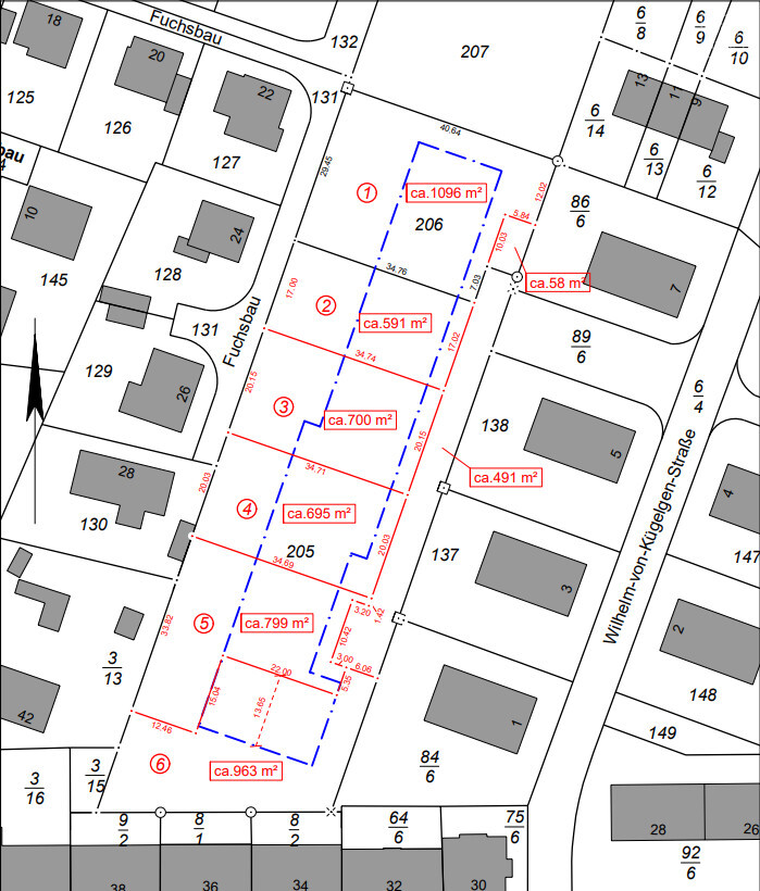 zerlegungsplan - grundstück 1