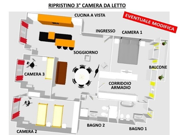 PLANIM 06 - RIPRISTINO 3° CAMERA LETTO