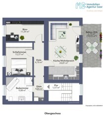 Zentrale Eigentumswohnung in Schwalbach-Elm - Grundriss 1. OG