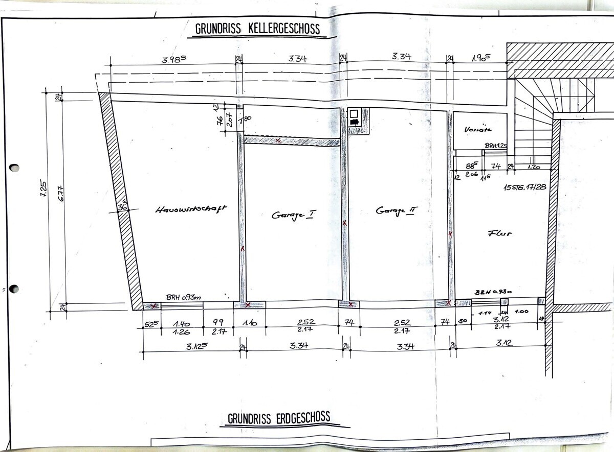 Grundriss Kellergeschoss Hinterhaus Garagen
