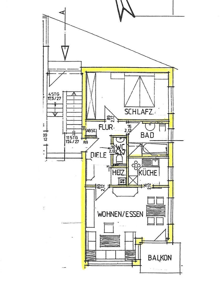 Grundriss der Wohnung