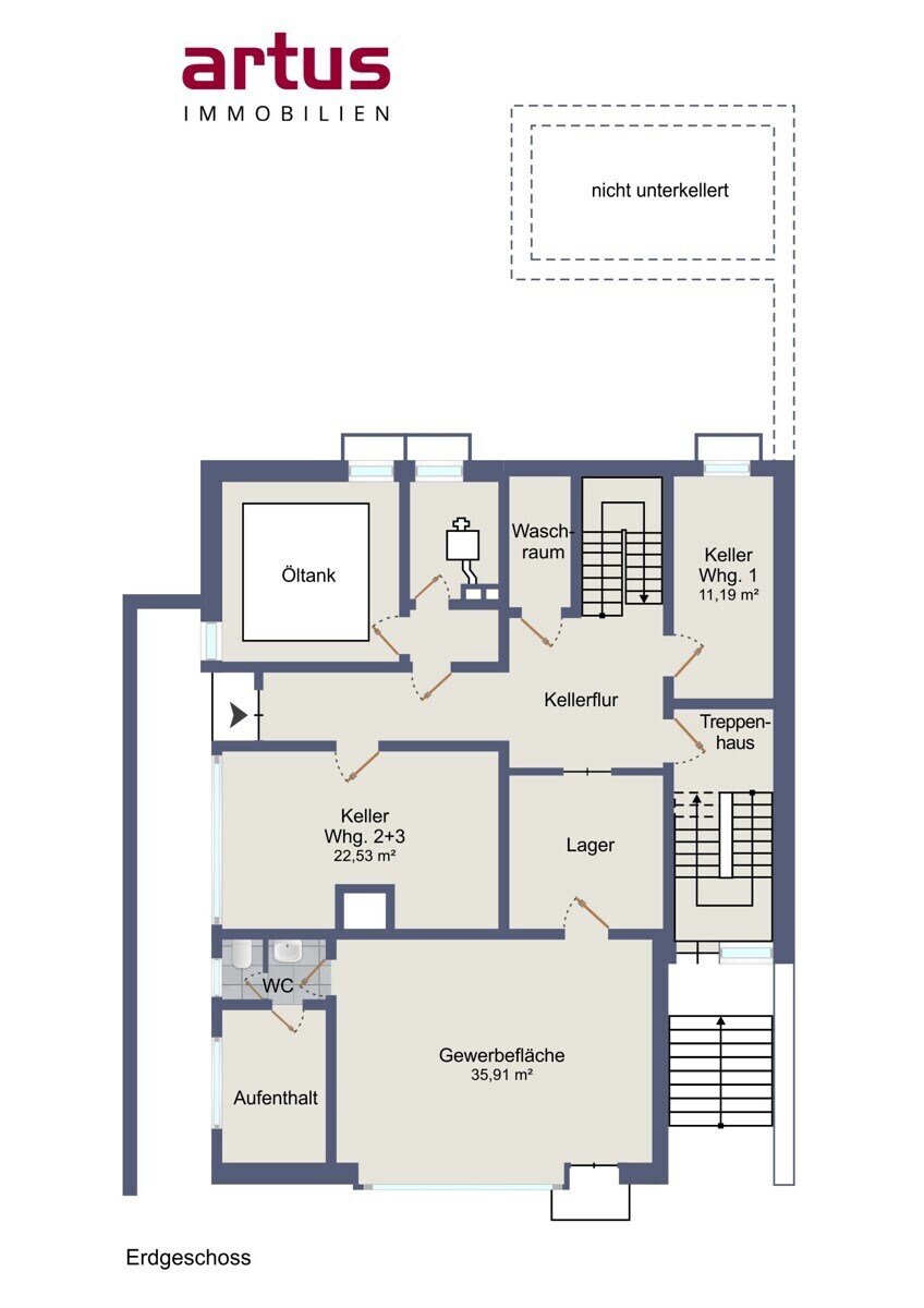 Keller und Gewerbefläche