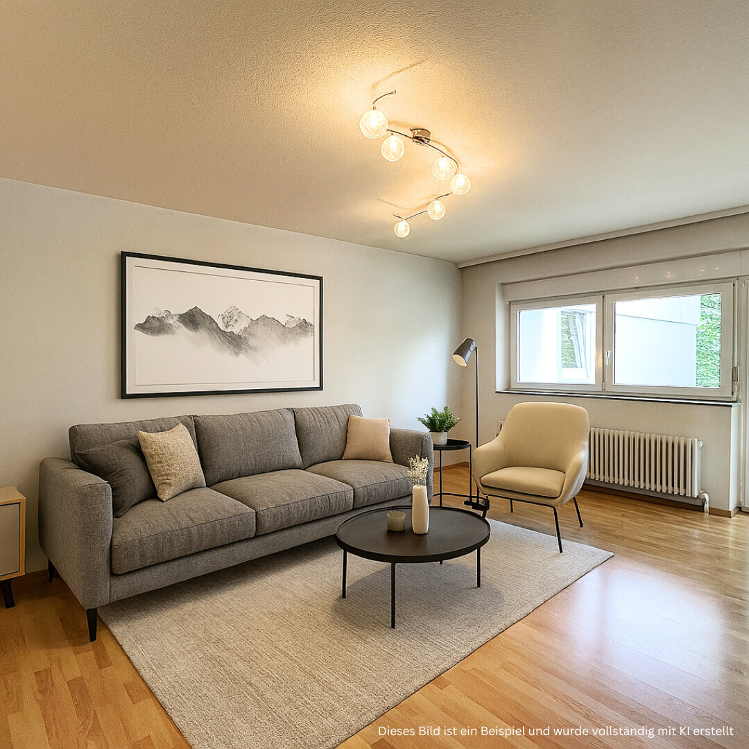 Wohnzimmer virtuelles Bild mit KI erstellt