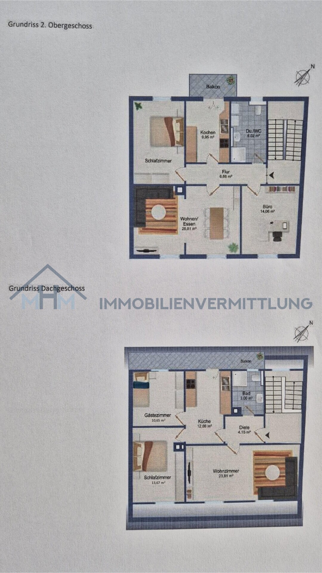 Grundriss 2.OG und DG