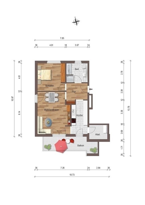 Grundriss Etagenwohnung