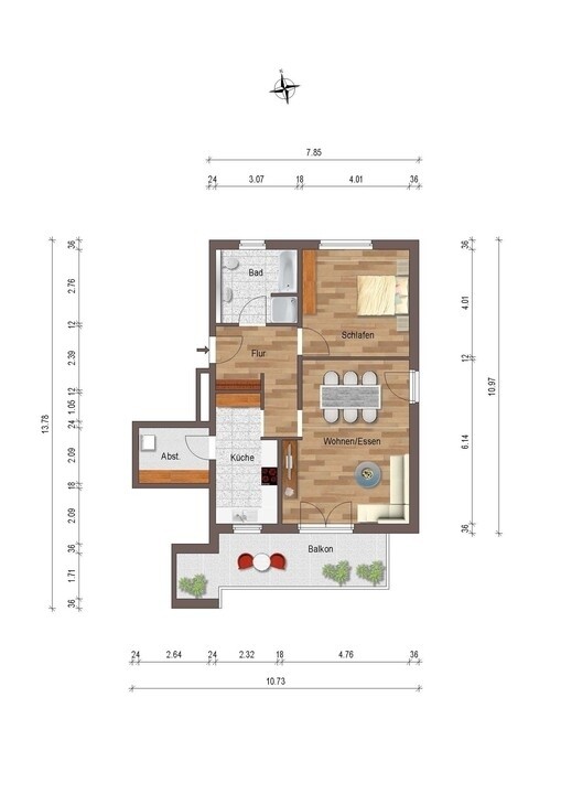 Grundriss Etagenwohnung 2