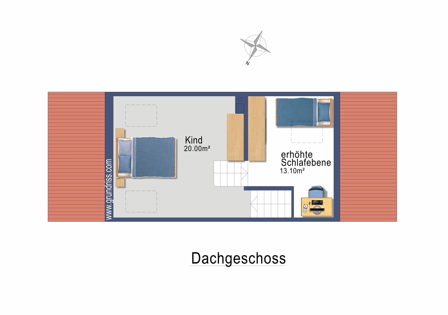 Dachgeschoss-Ebene Kinderzimmer