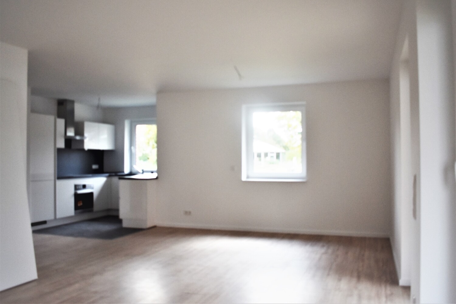 Wohnzimmer und offener Küchenbereich